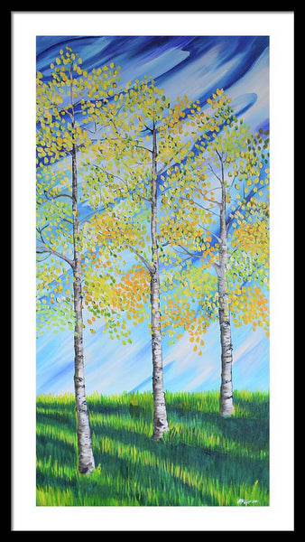 Aspen Trees Line - Framed Print