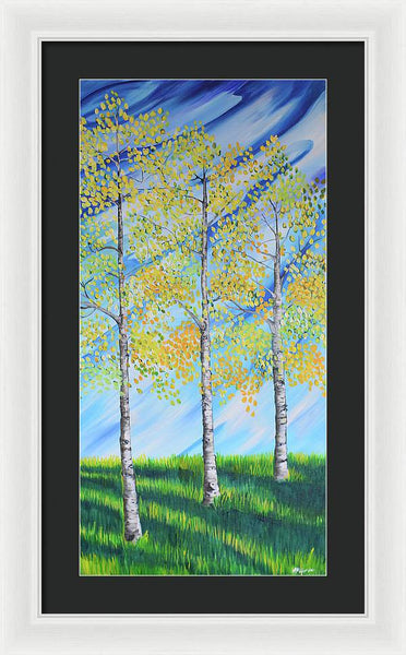 Aspen Trees Line - Framed Print