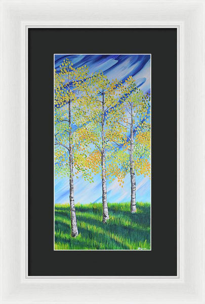 Aspen Trees Line - Framed Print