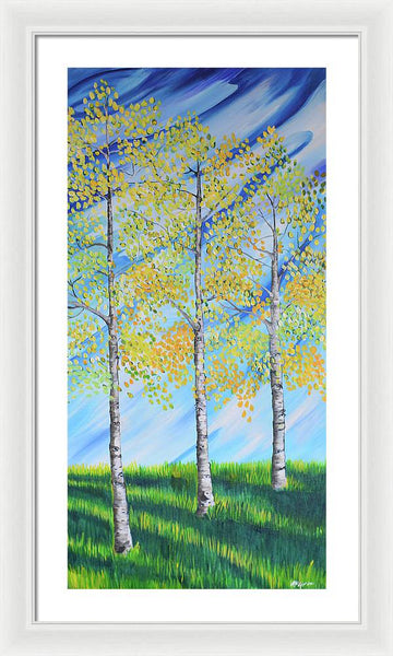 Aspen Trees Line - Framed Print