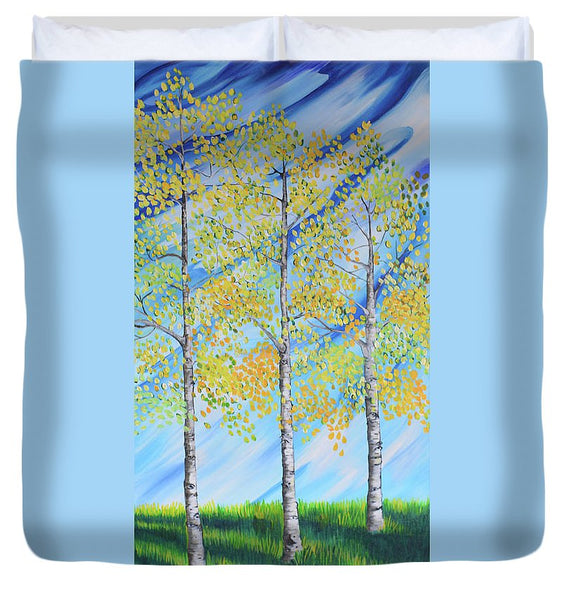 Aspen Trees Line - Duvet Cover