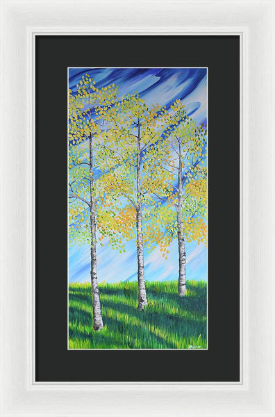 Aspen Trees Line - Framed Print