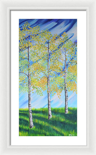 Aspen Trees Line - Framed Print