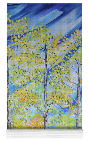 Aspen Trees Line - Yoga Mat