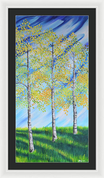 Aspen Trees Line - Framed Print