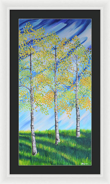 Aspen Trees Line - Framed Print