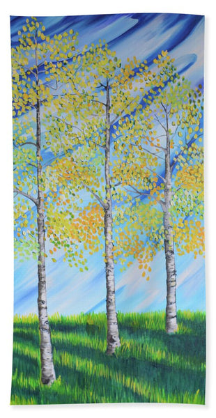 Aspen Trees Line - Bath Towel