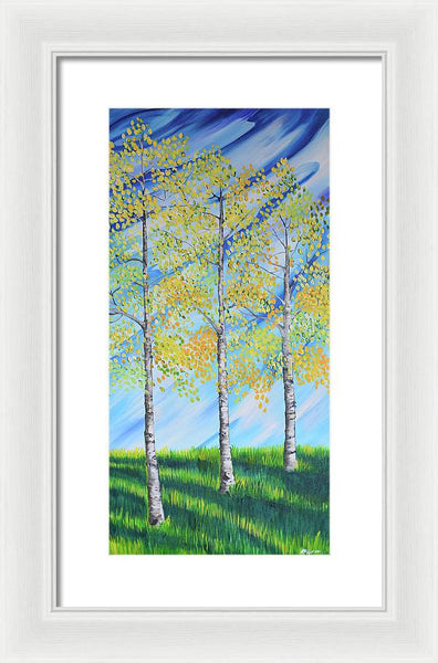 Aspen Trees Line - Framed Print