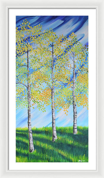 Aspen Trees Line - Framed Print