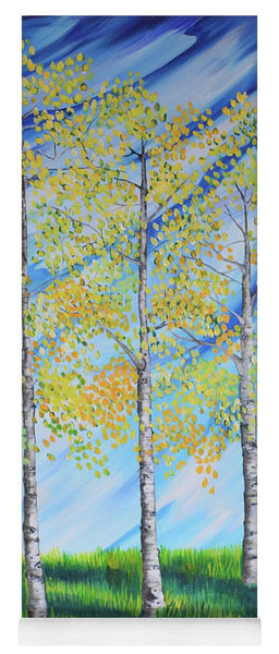 Aspen Trees Line - Yoga Mat