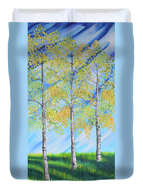 Aspen Trees Line - Duvet Cover