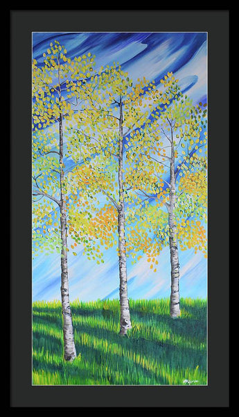 Aspen Trees Line - Framed Print