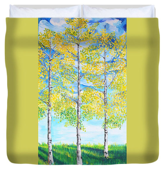 Aspen Trees triangle - Duvet Cover