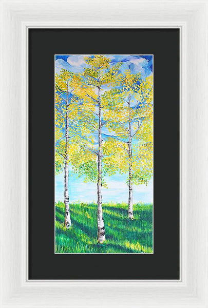Aspen Trees triangle - Framed Print