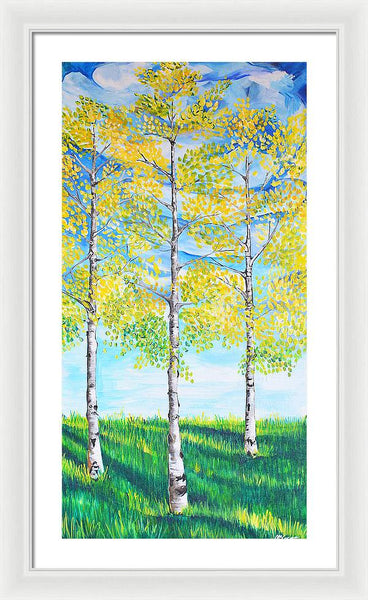 Aspen Trees triangle - Framed Print