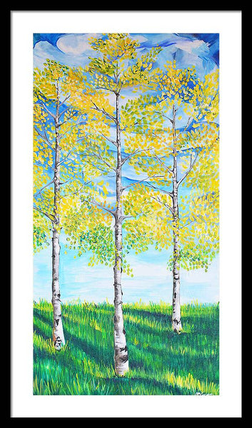 Aspen Trees triangle - Framed Print