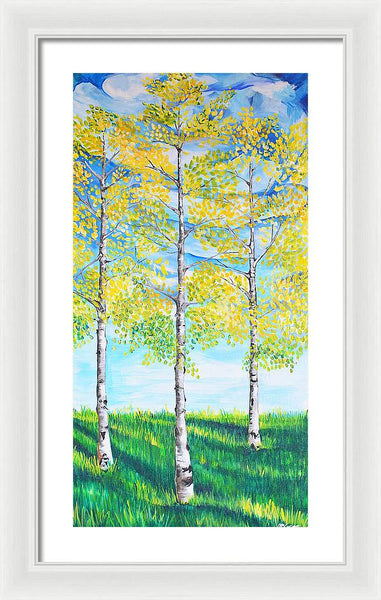 Aspen Trees triangle - Framed Print