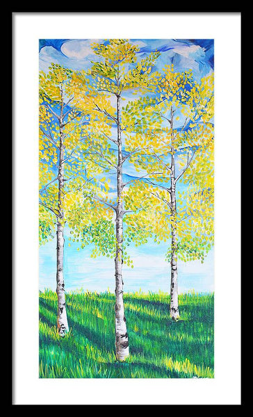 Aspen Trees triangle - Framed Print