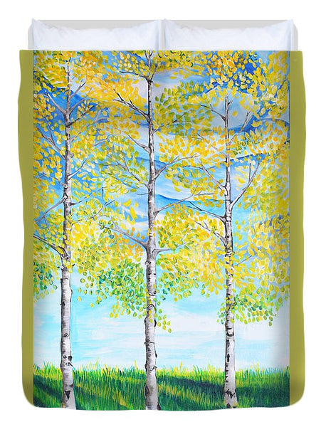 Aspen Trees triangle - Duvet Cover