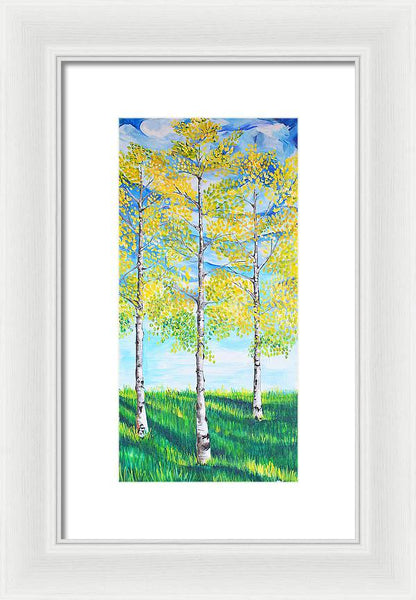 Aspen Trees triangle - Framed Print