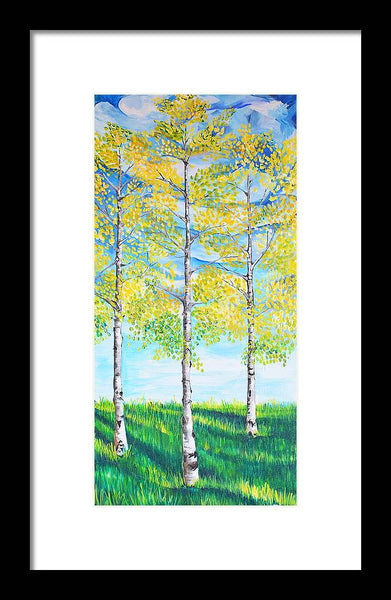 Aspen Trees triangle - Framed Print