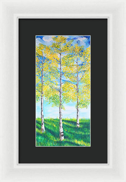 Aspen Trees triangle - Framed Print