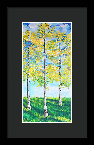 Aspen Trees triangle - Framed Print