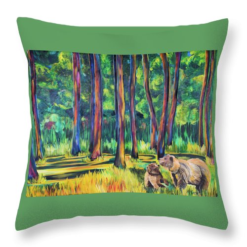 Bears in the Forest - Throw Pillow