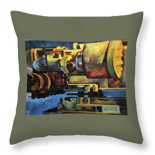 Blue Engine - Throw Pillow