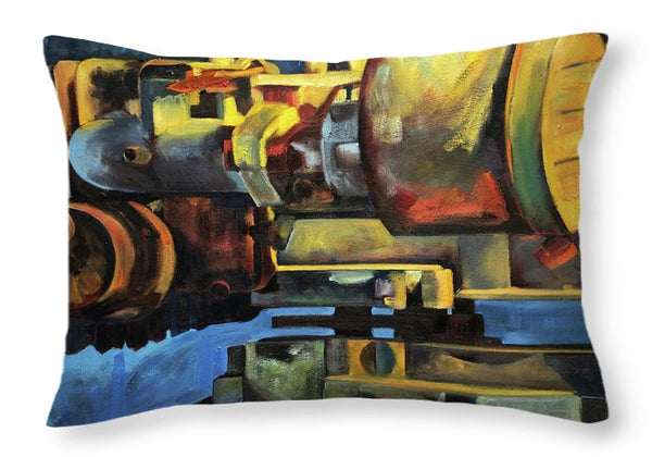 Blue Engine - Throw Pillow
