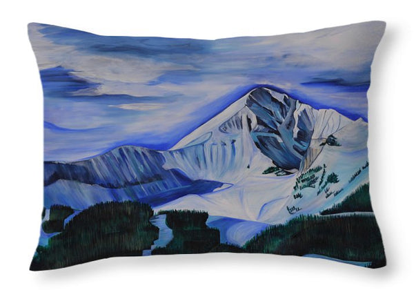 Bluebird Day on Lone Peak - Throw Pillow