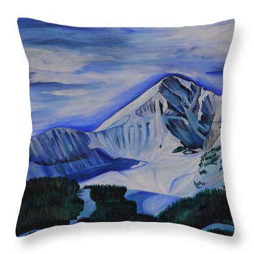 Bluebird Day on Lone Peak - Throw Pillow