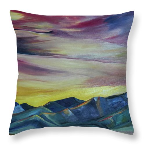 Bridger Mountains, Sunise - Throw Pillow