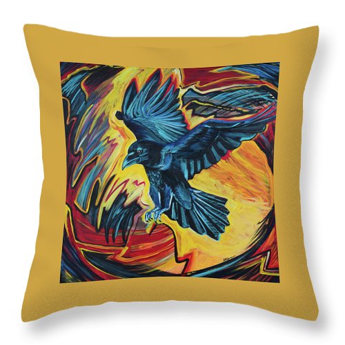 Fierce Raven - Throw Pillow
