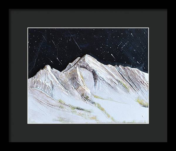 Gallatin Peak under the Stars - Framed Print