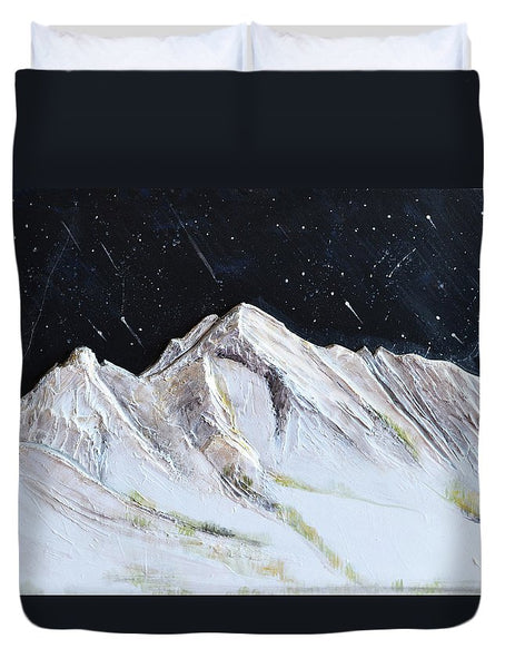 Gallatin Peak under the Stars - Duvet Cover