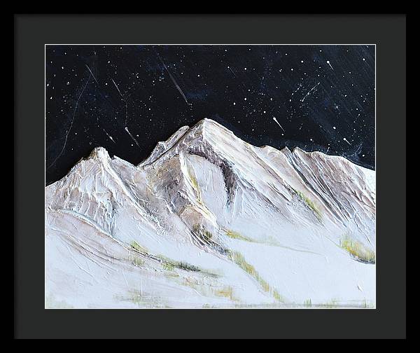 Gallatin Peak under the Stars - Framed Print