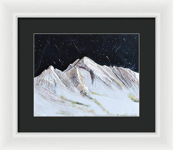 Gallatin Peak under the Stars - Framed Print