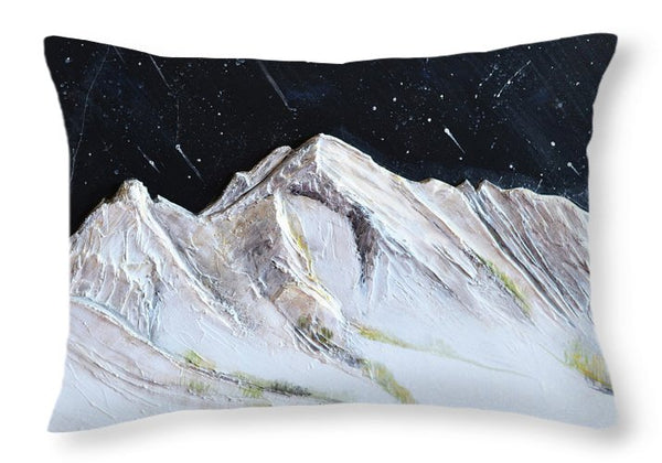 Gallatin Peak under the Stars - Throw Pillow