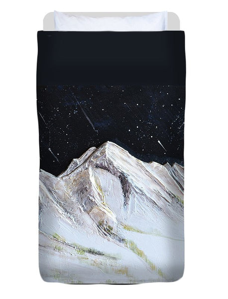 Gallatin Peak under the Stars - Duvet Cover
