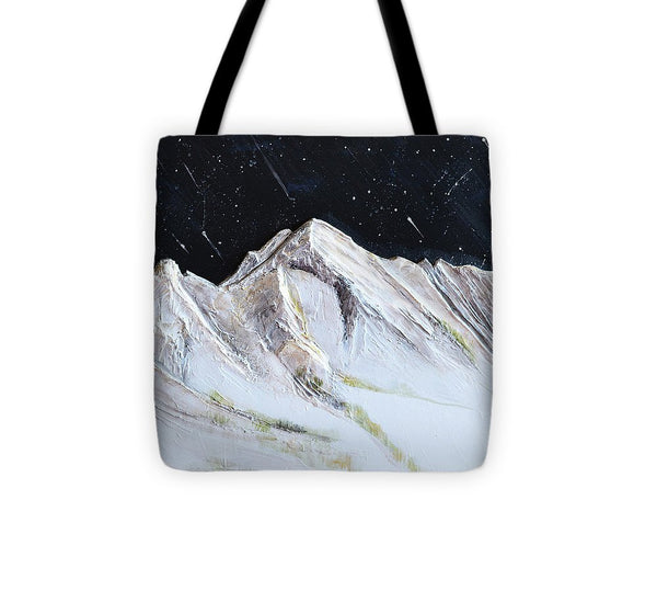 Gallatin Peak under the Stars - Tote Bag