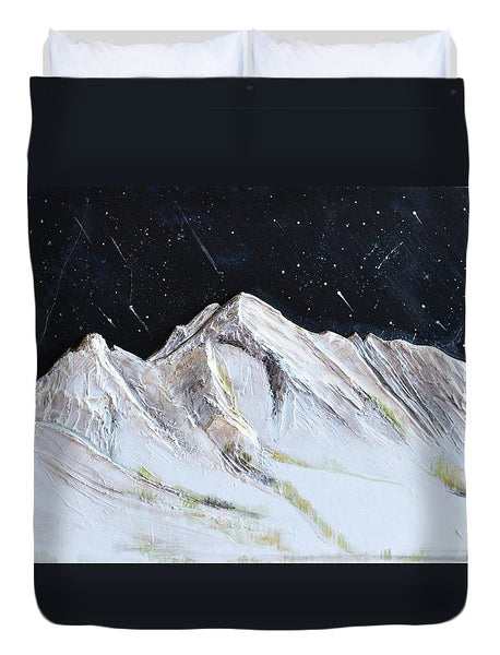 Gallatin Peak under the Stars - Duvet Cover