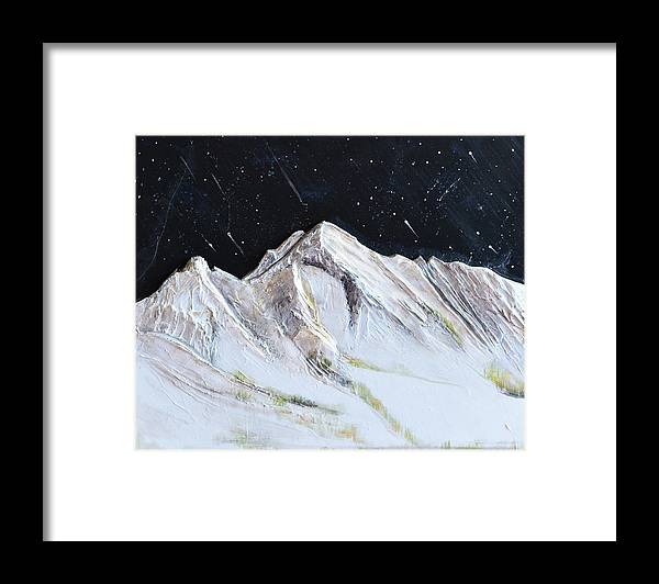 Gallatin Peak under the Stars - Framed Print