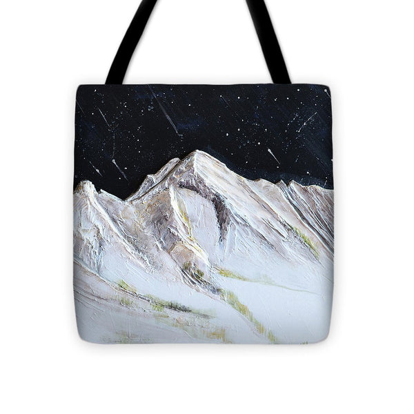 Gallatin Peak under the Stars - Tote Bag