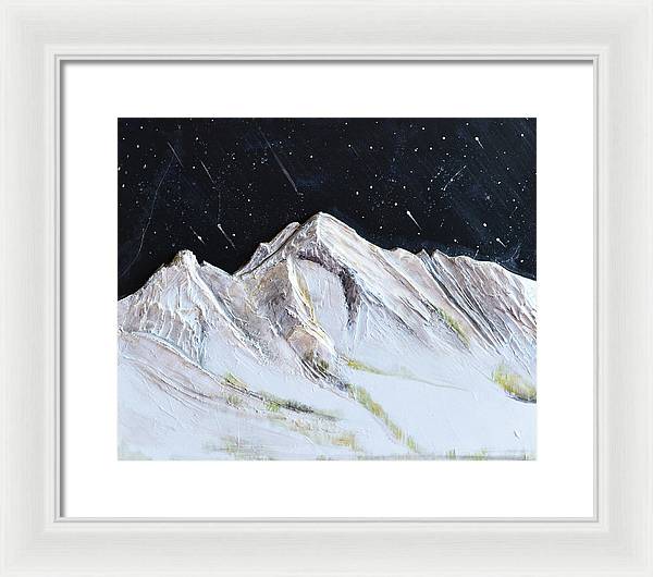 Gallatin Peak under the Stars - Framed Print