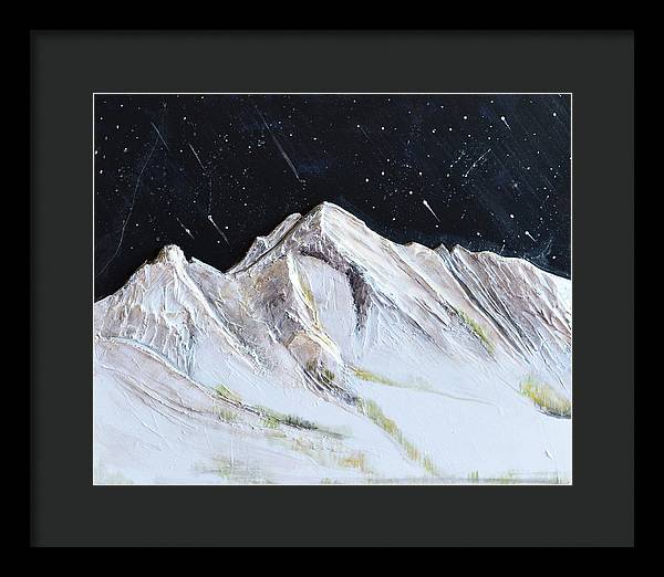 Gallatin Peak under the Stars - Framed Print