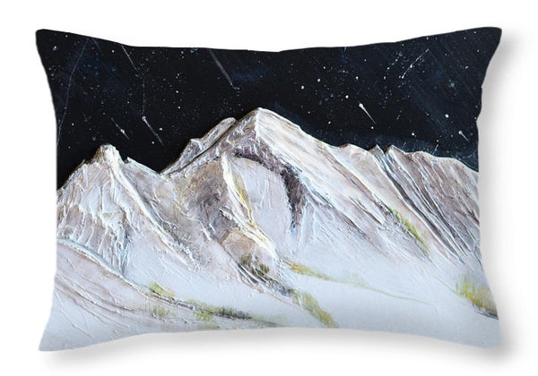 Gallatin Peak under the Stars - Throw Pillow