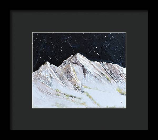 Gallatin Peak under the Stars - Framed Print