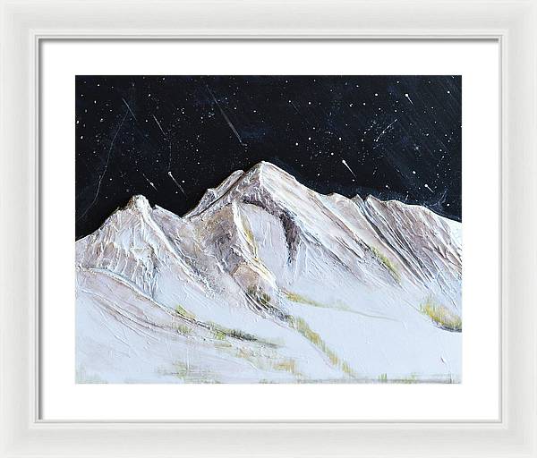 Gallatin Peak under the Stars - Framed Print