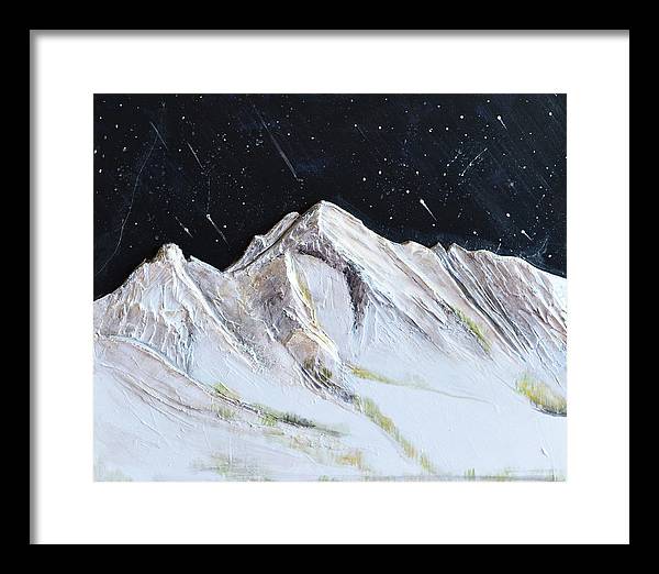 Gallatin Peak under the Stars - Framed Print